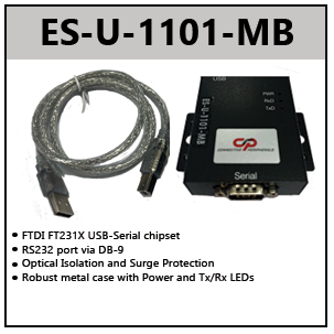 USB TO RS232 ADAPTERS W/OPTICAL ISOLATION (FULL SPEED) — Connective  Peripherals - Global Store