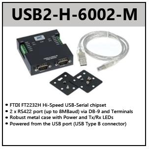 Model 5162-DIN High Speed Fiber-to-USB Converter/Extender, Host, DIN Rail  Mounted